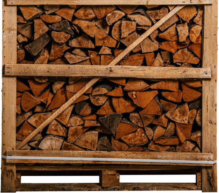 Brennholzpalette frontal - Holzflix -Der Brennholz Shop